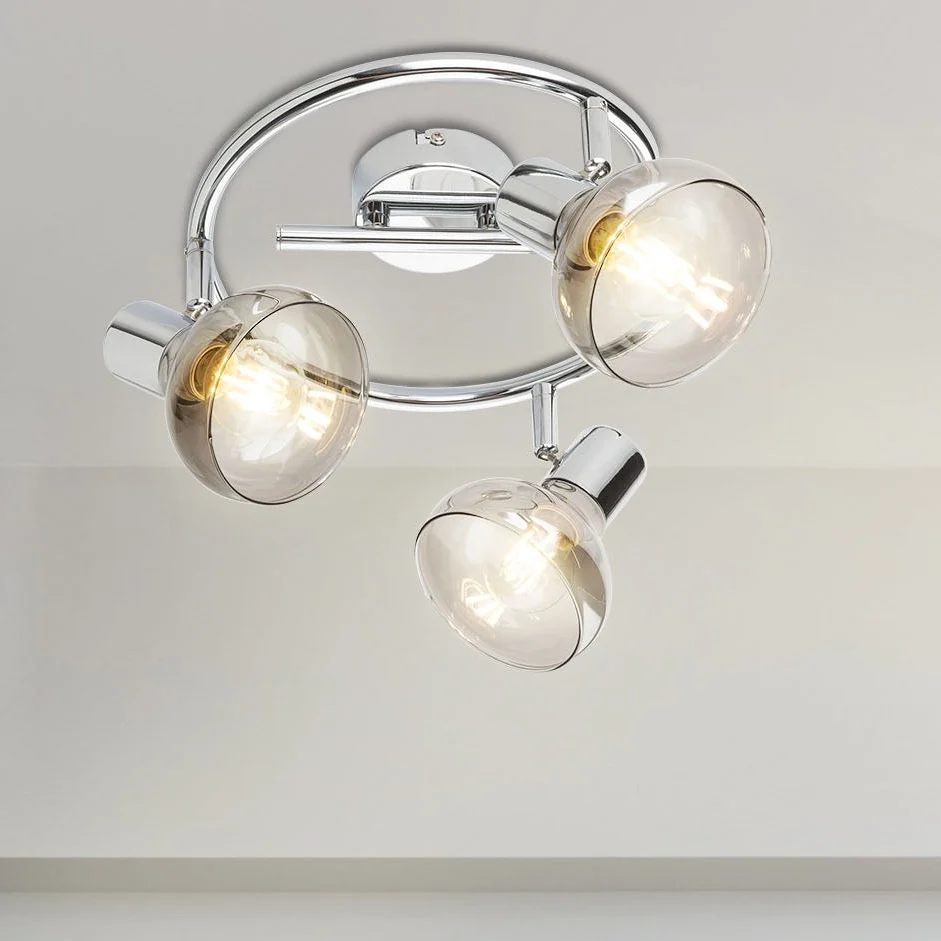 Suspension Lothar en métal chromé Globo Lighting E14 3L