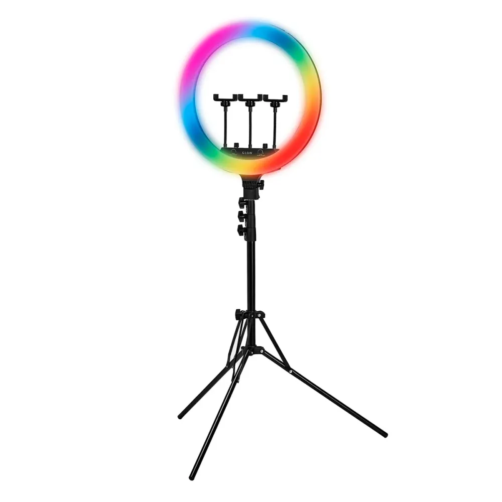 GLOW lampe anneau RGB bsc 18" avec trépied 45W