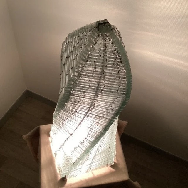Grande Lampe à Poser En Lame De Verre Tour