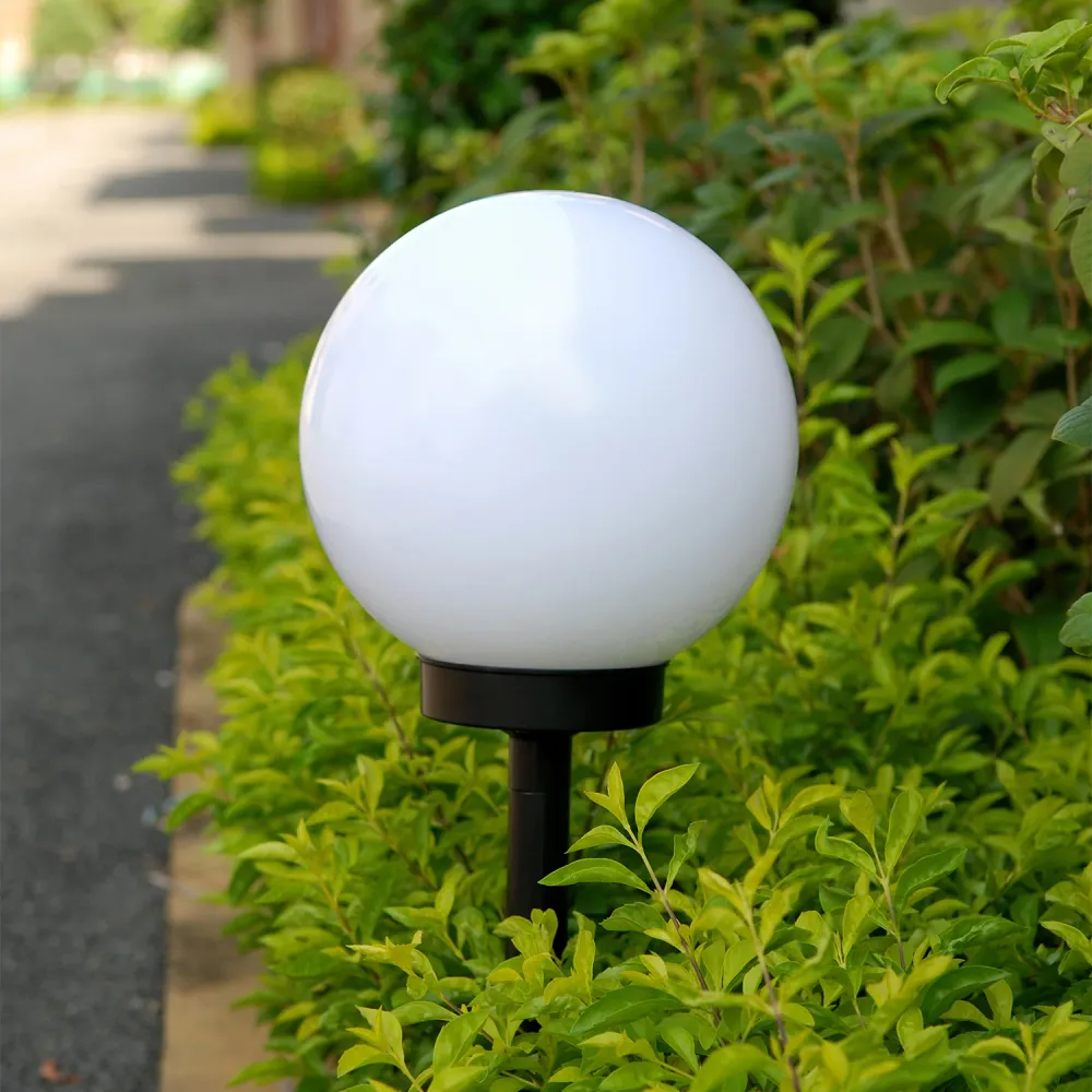 Lampe solaire LED extérieure sur pied blanche 20x20x53cm GreenBlue GB123