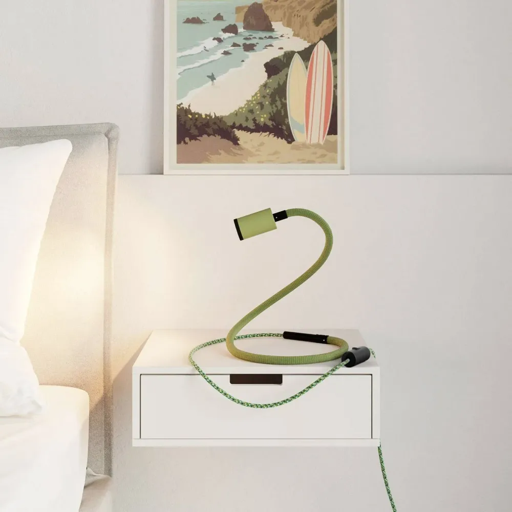 GU1d-one Pastel Lampe articulée sans base avec mini spot LED et fiche UK - Vert prairie