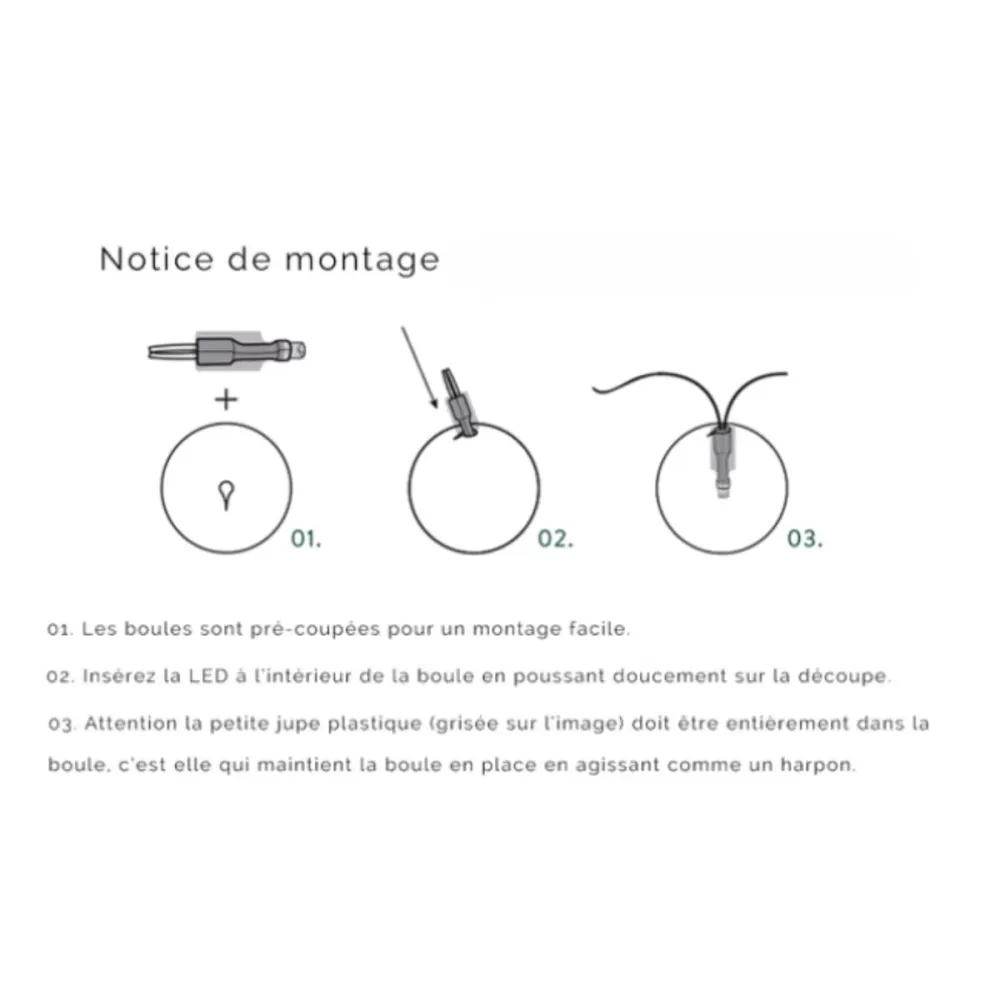 Guirlande lumineuse boule Vert de gris