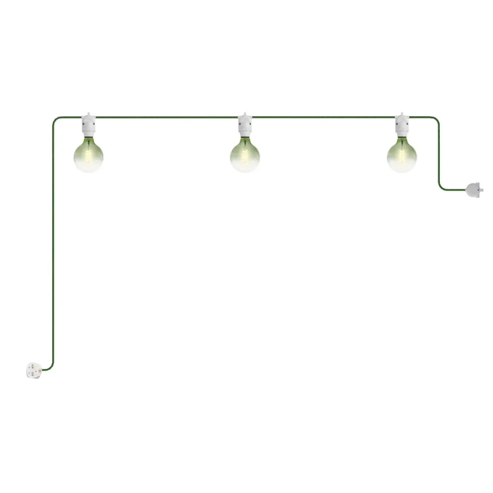 Guirlande lumineuse Modulair d'extérieur IP65 portable avec 3 lumières et fiche UK - Blanc