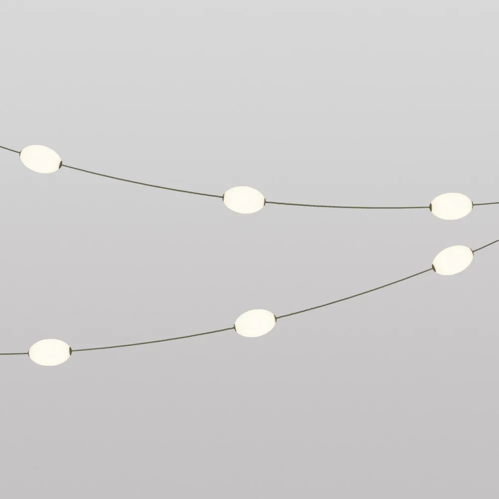 Guirlande lumineuse 6 points lumineux d’extérieur IP67 Vert olive - Marina6
