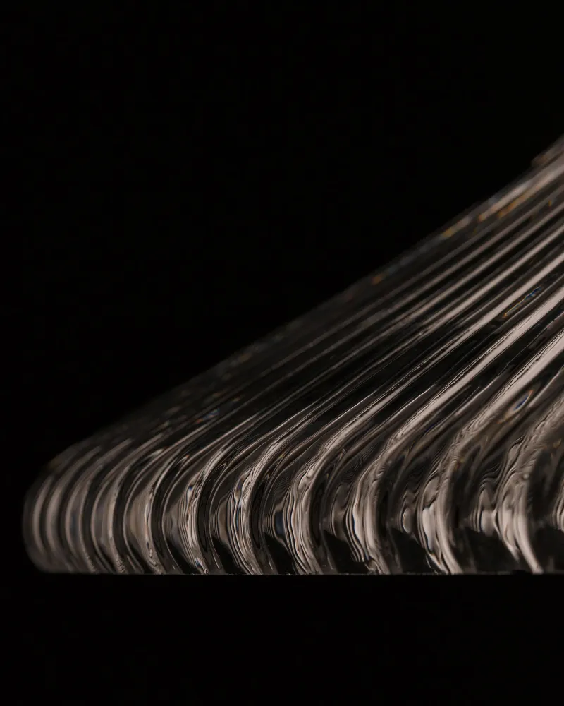 Hammersmith Suspension Grand Format en Verre Cannelé - Bronze