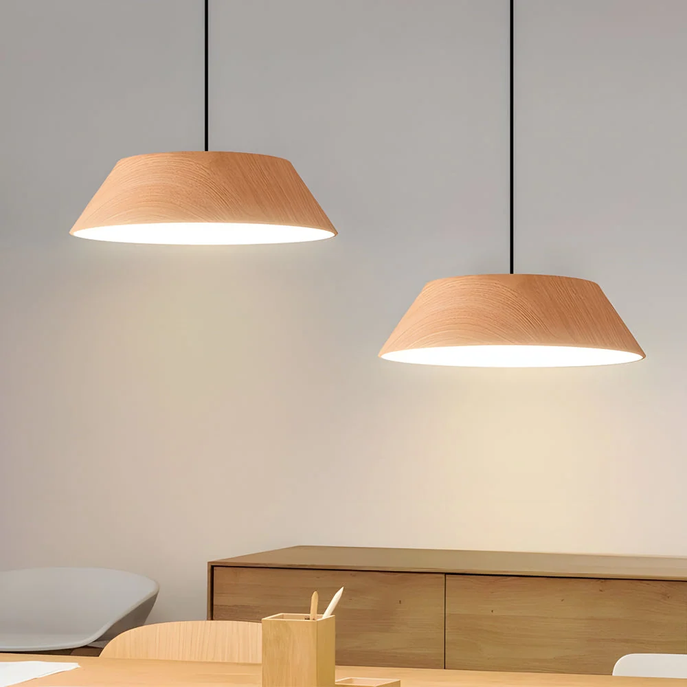HarmonieLumi – Suspension LED en Bois Style Japonais