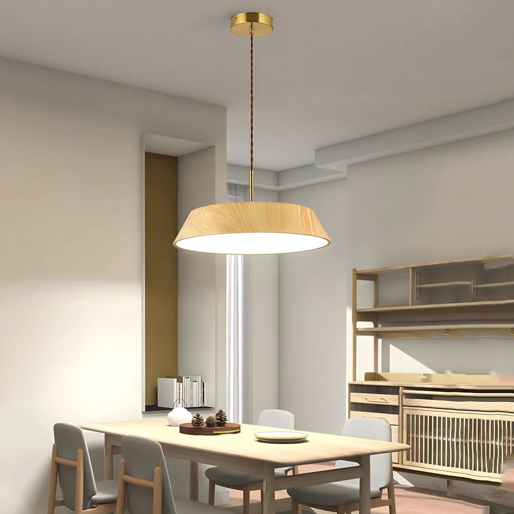 HarmonieLumi – Suspension LED en Bois Style Japonais