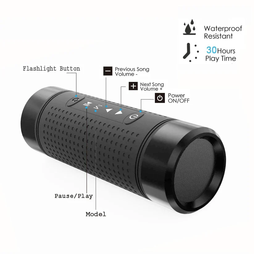 Haut-parleur Bluetooth avec lampe flash (Togo)