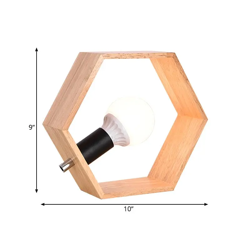 HexaLumi - Lampe de Table Hexagonale en Bois pour Ambiance Chaleureuse
