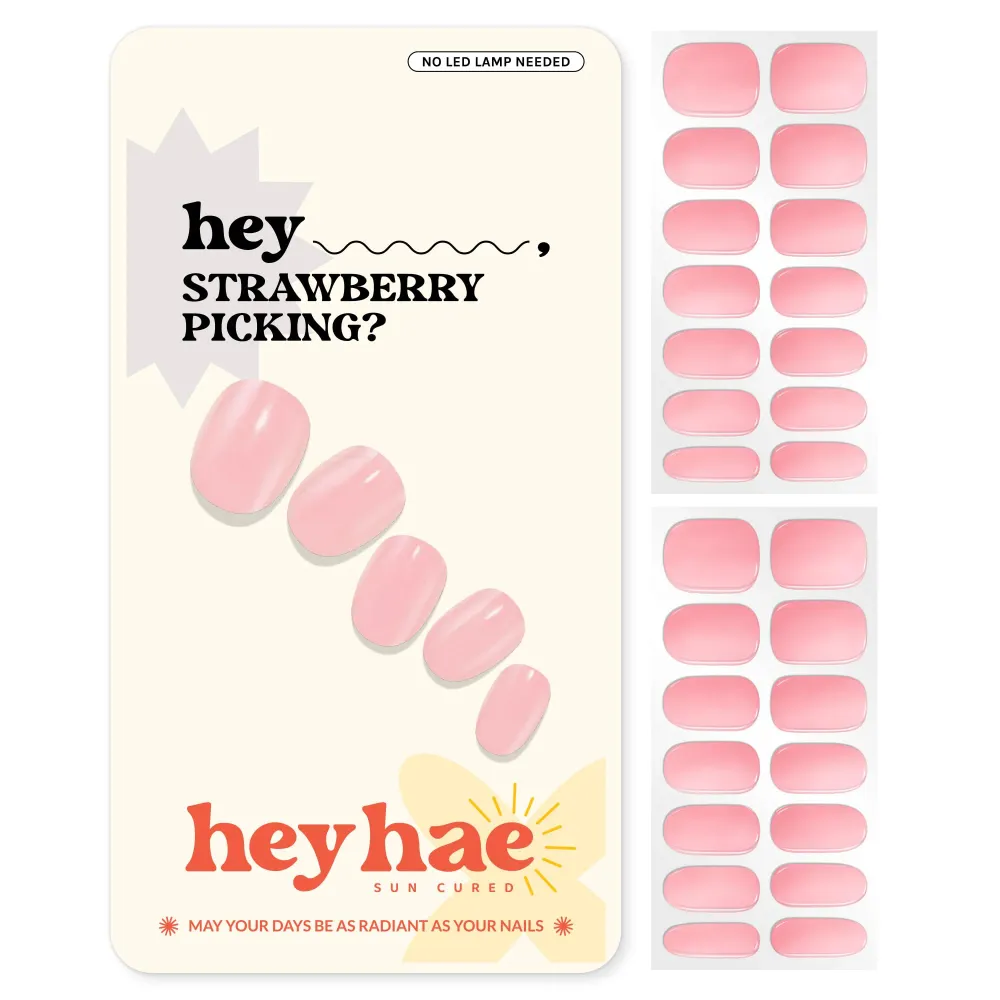 Heyhae Bandes Vernis Gel Semi-Cuits – Sans lampe LED – Rose uni Printemps | Application facile & Qualité salon