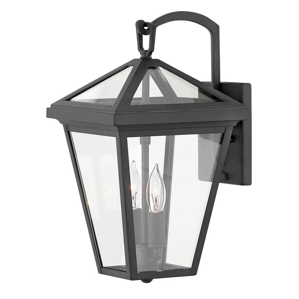 Applique murale extérieure Hinkley Alford Place 2L aluminium, verre transparent E14