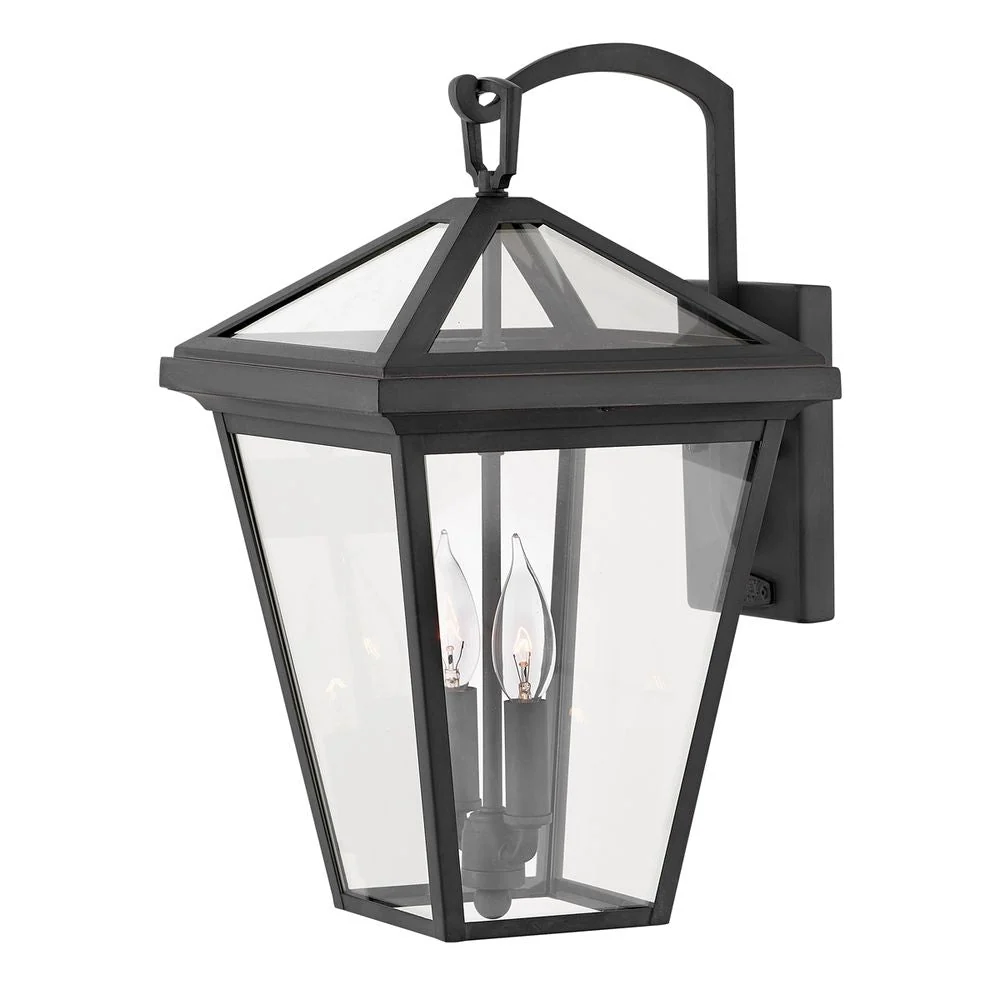 Applique murale extérieure Hinkley Alford Place 2L aluminium, verre transparent E14