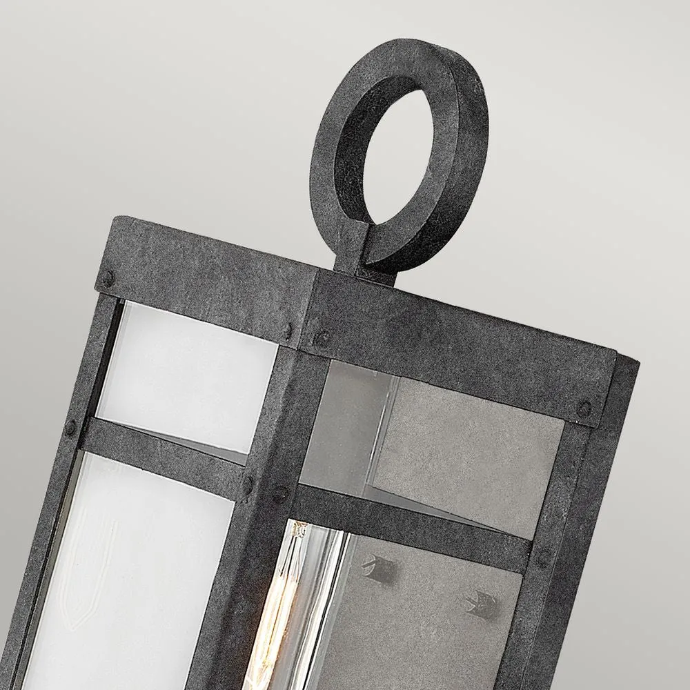 Applique murale extérieure Hinkley Porter 1L aluminium, verre transparent E27