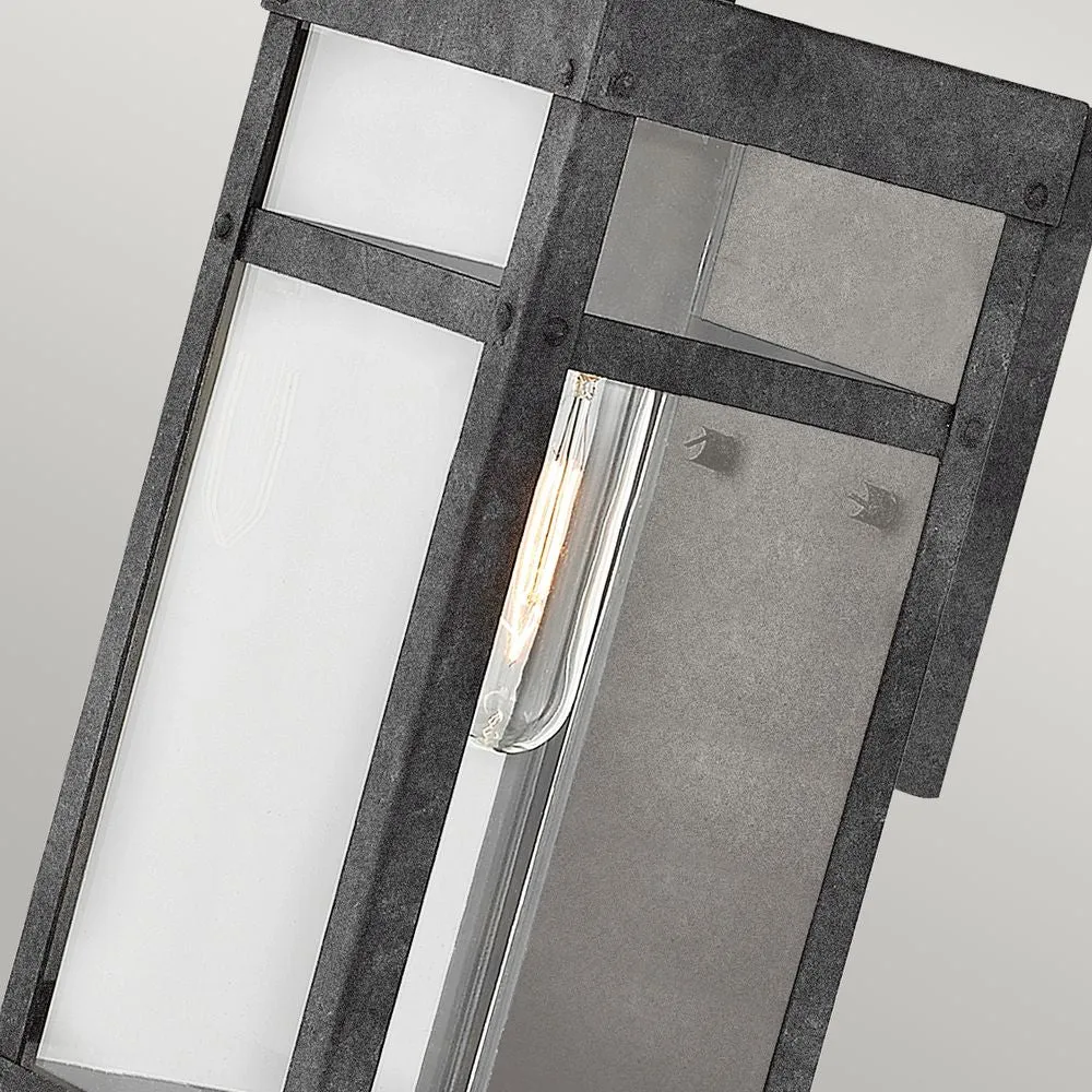 Applique murale extérieure Hinkley Porter 1L aluminium, verre transparent E27