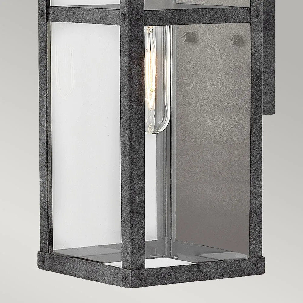 Applique murale extérieure Hinkley Porter 1L aluminium, verre transparent E27