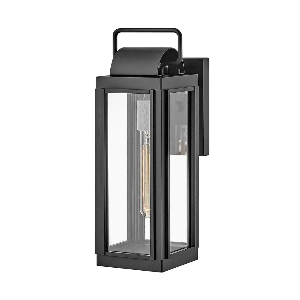 Applique murale extérieure Hinkley Sag Harbor 1L aluminium, verre transparent E27