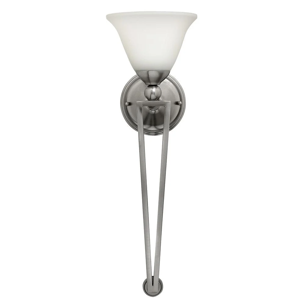 Applique murale Hinkley Bolla 1L en verre, acier doux E27