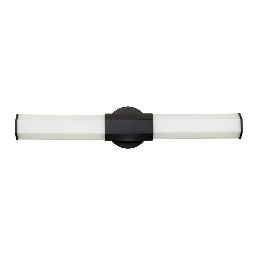 Applique murale Hinkley Facet 2L en acier, verre opale dépoli LED