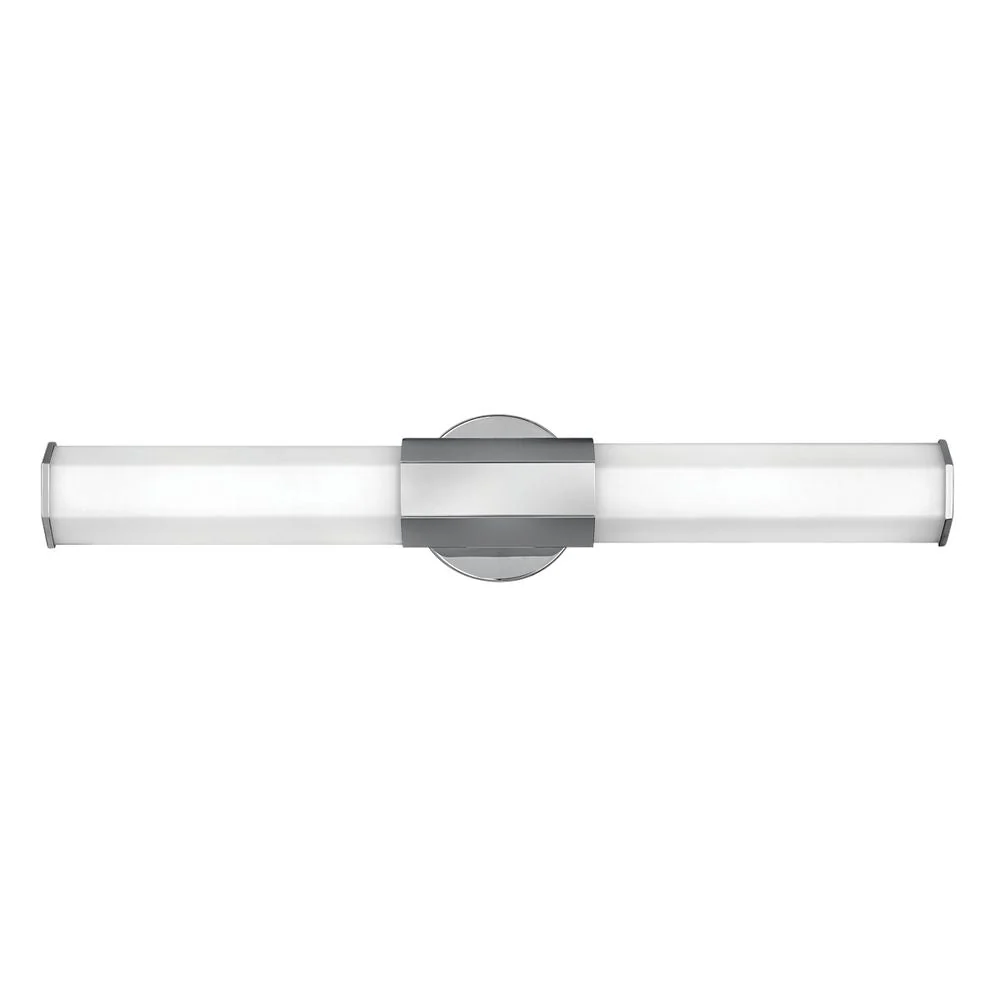 Applique murale Hinkley Facet 2L en acier, verre opale dépoli LED