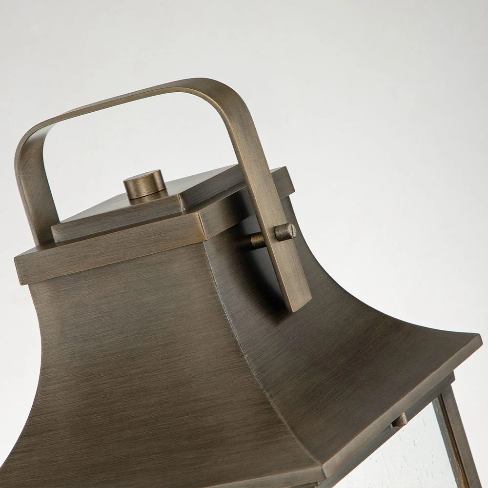 Lampe de table d'extérieur Hinkley Grant 1L en fonte d'aluminium, verre clair bullé E27