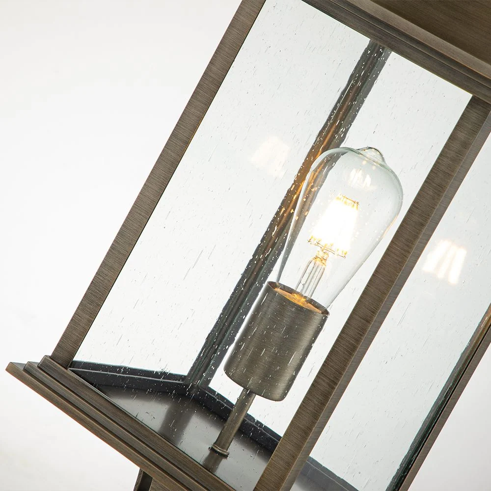 Lampe de table d'extérieur Hinkley Grant 1L en fonte d'aluminium, verre clair bullé E27