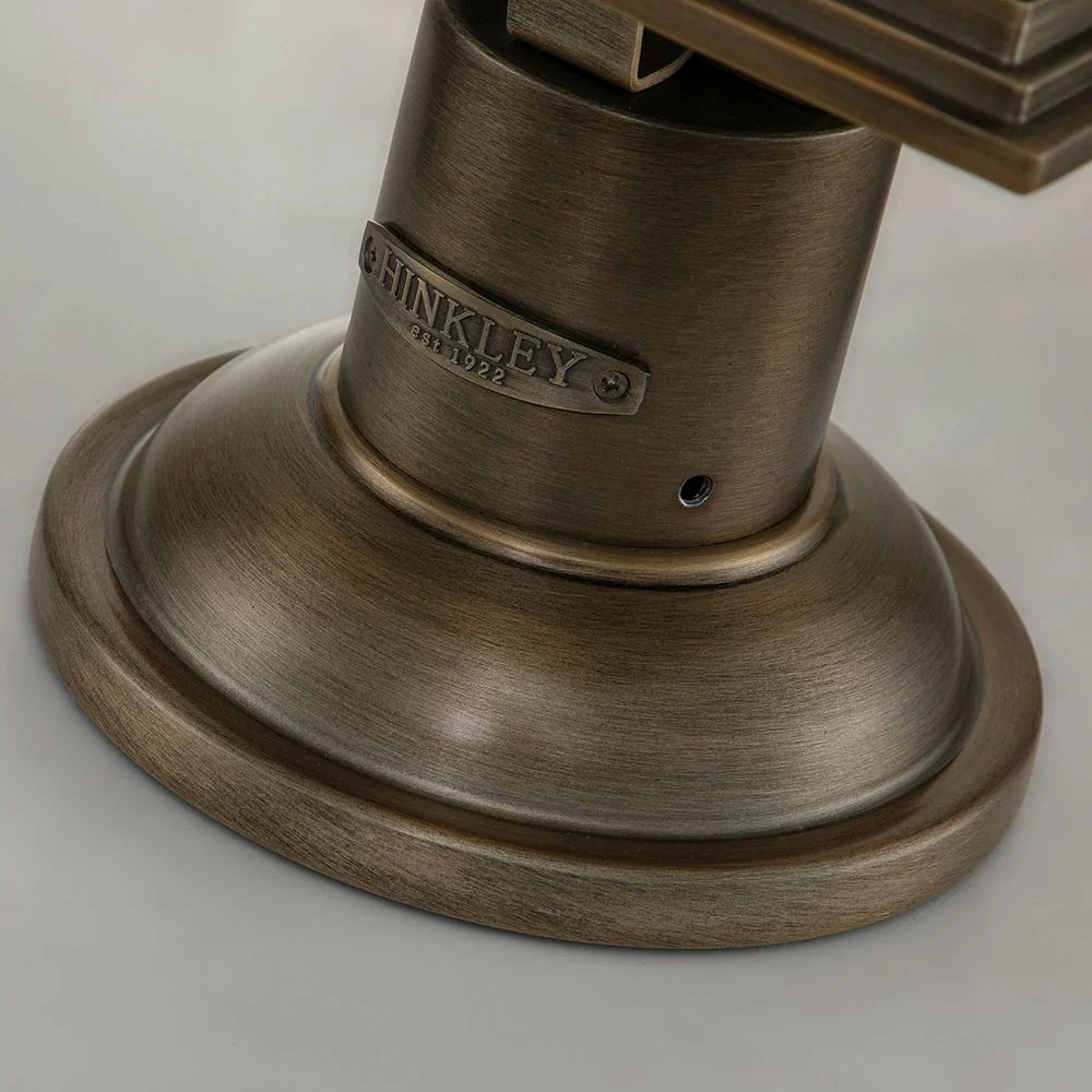 Lampe de table d'extérieur Hinkley Grant 1L en fonte d'aluminium, verre clair bullé E27