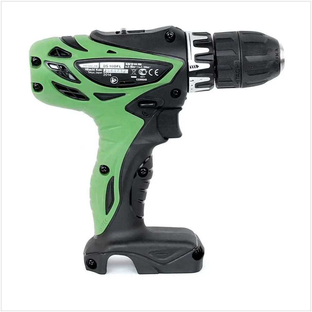 Hitachi DS 10 DFL Perceuse-visseuse 10,8 volts + 2x Batteries + Chargeur + Lampe + Coffret de transport