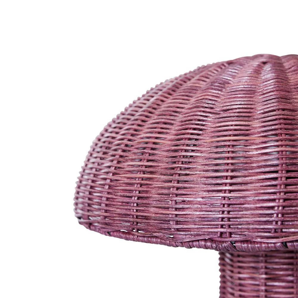 Rattan Table Lamp - 34 cm x 30 cm Burgundy HK Living
