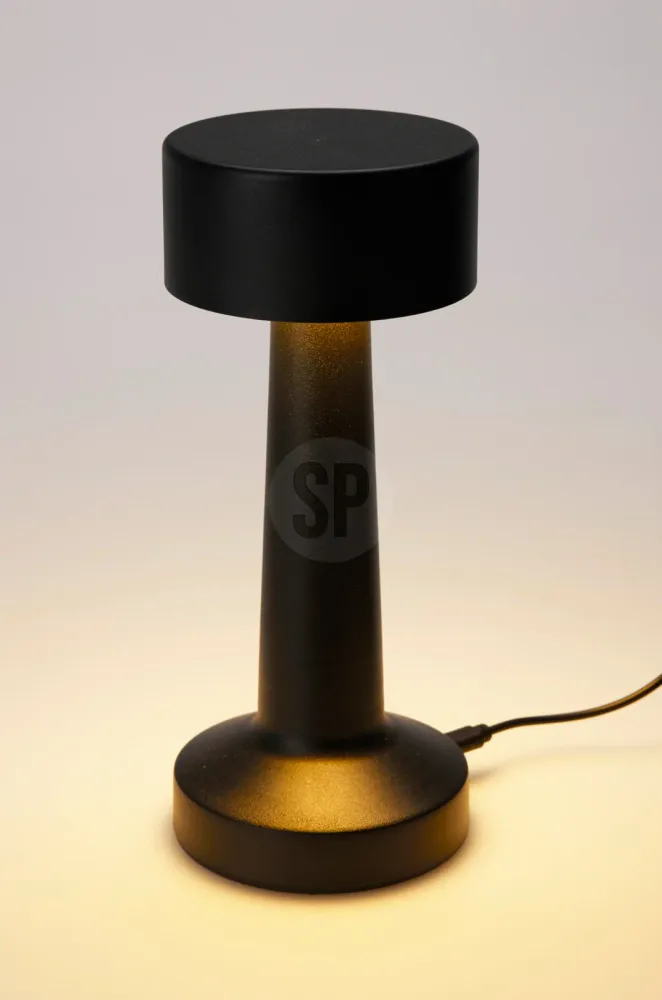Home & Style Lampe de table avec bois - Noir - E14 - Hors lampe
