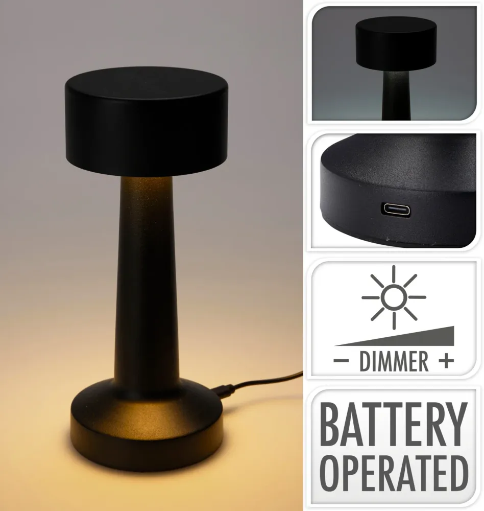 Home & Style Lampe de table avec bois - Noir - E14 - Hors lampe