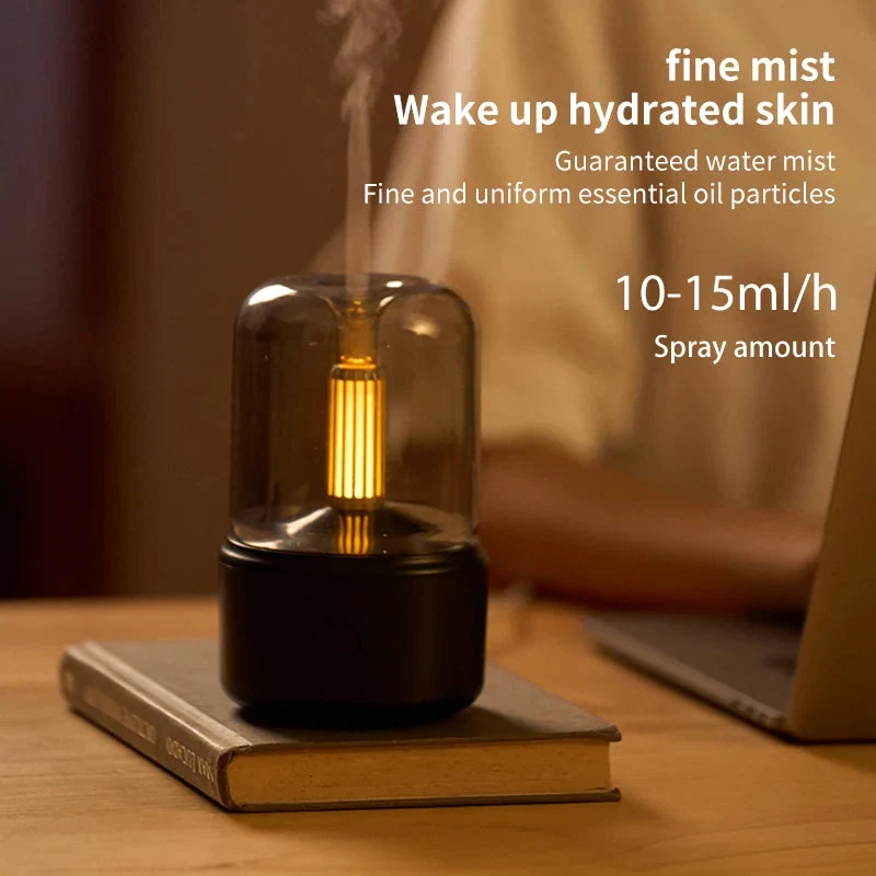 Humidificateur de bureau USB avec fonction d'aromathérapie et éclairage d'ambiance