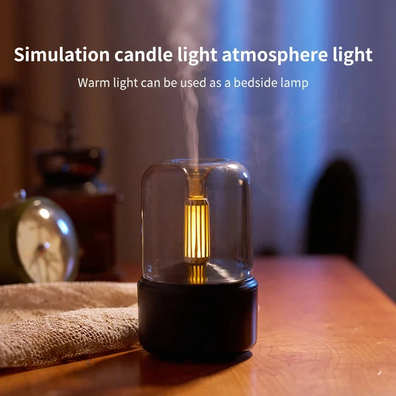 Humidificateur de bureau USB avec fonction d'aromathérapie et éclairage d'ambiance