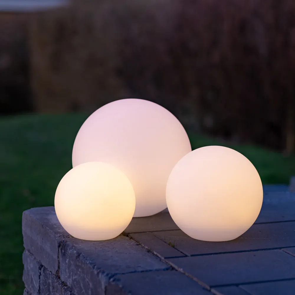 Ida Boule lumineuse LED blanche Ø 25-30-40 cm set 3 pièces