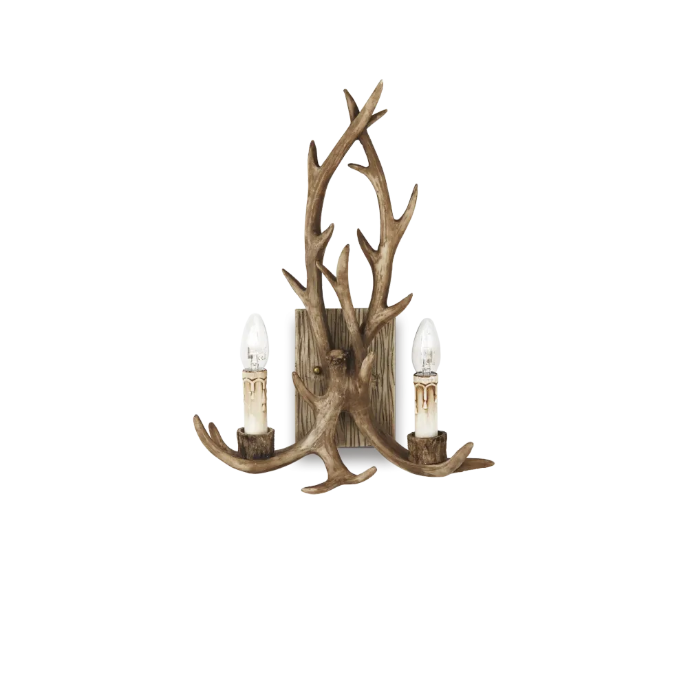 Aplique de pared Ideal Lux Chalet beige 2 luces 80W 37cm 115511