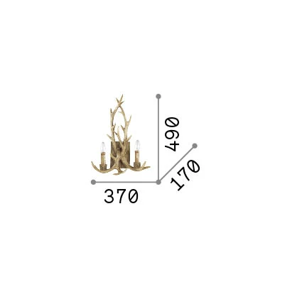 Aplique de pared Ideal Lux Chalet beige 2 luces 80W 37cm 115511