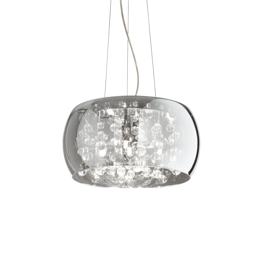 Lámpara colgante Ideal Lux Audi-80 fumé cristal 5 luces 200W Ø40cm 197661