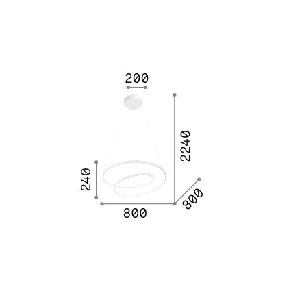 Lámpara colgante Ideal Lux Oz blanco LED 52W 4000K Ø80cm 342436