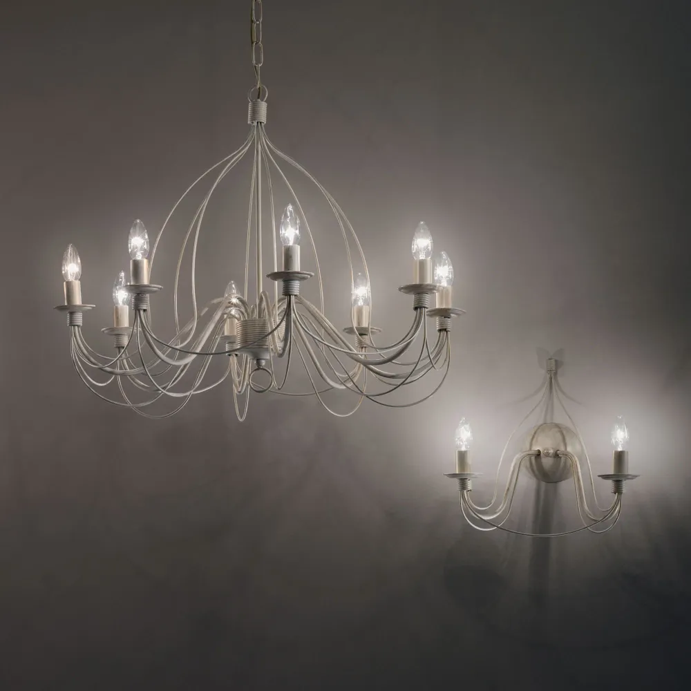 Lámpara colgante Ideal Lux Corte blanco 8 luces 320W Ø80cm 005898