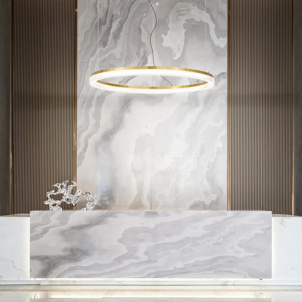 Lámpara colgante Ideal Lux Crown blanco cristal LED 43W Ø80cm 339146