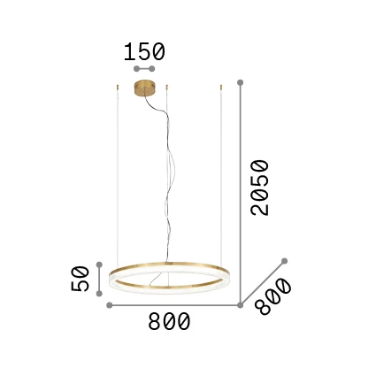 Lámpara colgante Ideal Lux Crown blanco cristal LED 43W Ø80cm 339146