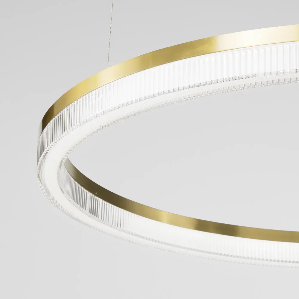 Lámpara colgante Ideal Lux Crown blanco cristal LED 31W Ø60cm 364988