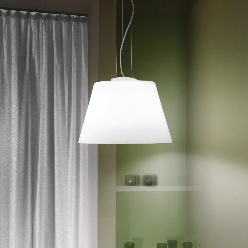 Lámpara colgante Ideal Lux Cylinder blanco cristal 60W Ø40,5cm 025438