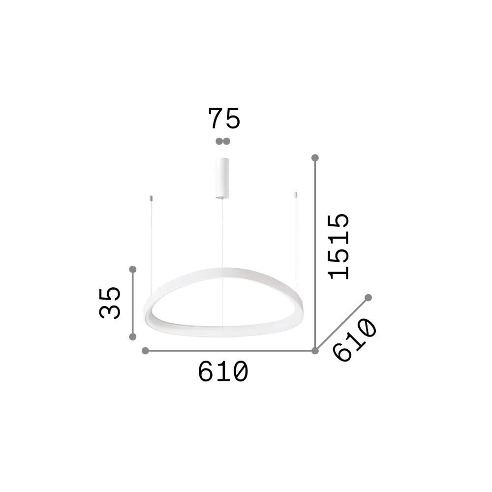 Lámpara colgante Ideal Lux Gemini blanco LED 47W 3000K 61cm 247250