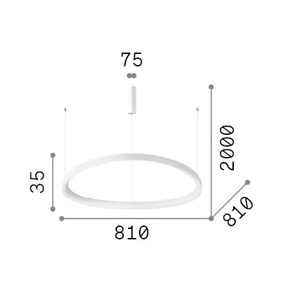 Lámpara colgante Ideal Lux Gemini blanco LED 56W 2700K 81cm 341583