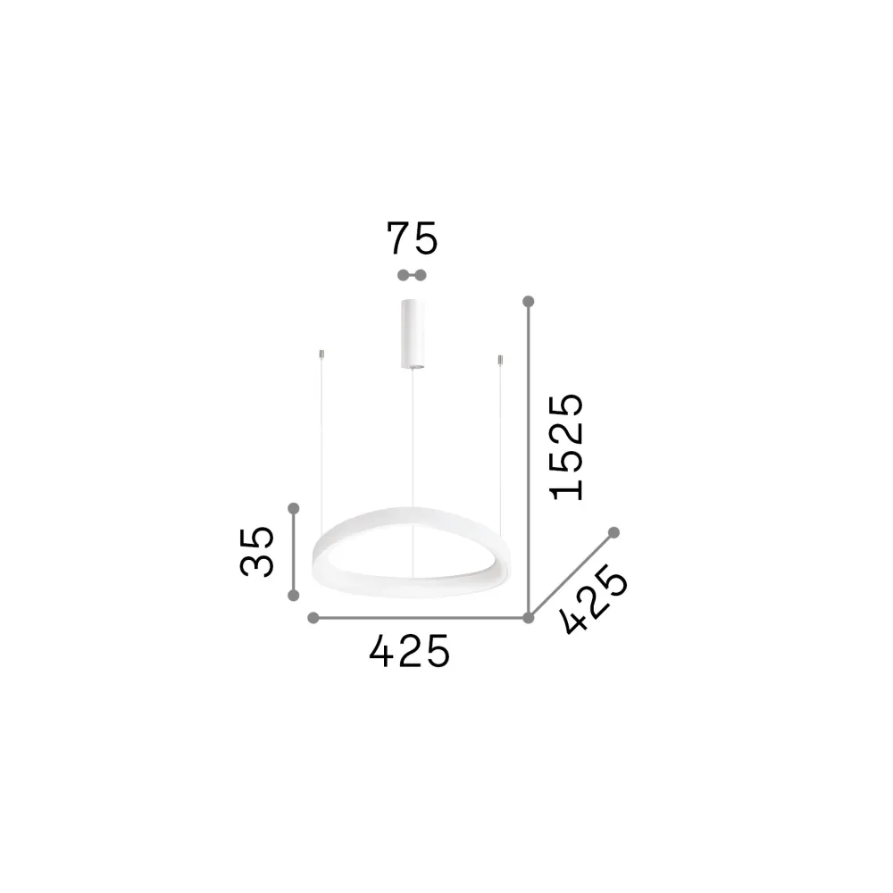 Lámpara colgante Ideal Lux Gemini blanco LED 36W 3000K 42,5cm 247229