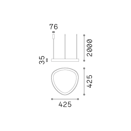 Lámpara colgante Ideal Lux Gemini negro LED 36W 4000K 42,5cm 372136