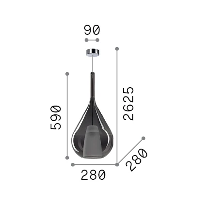Lámpara colgante Ideal Lux Kalique fumé 42W Ø28cm 359724