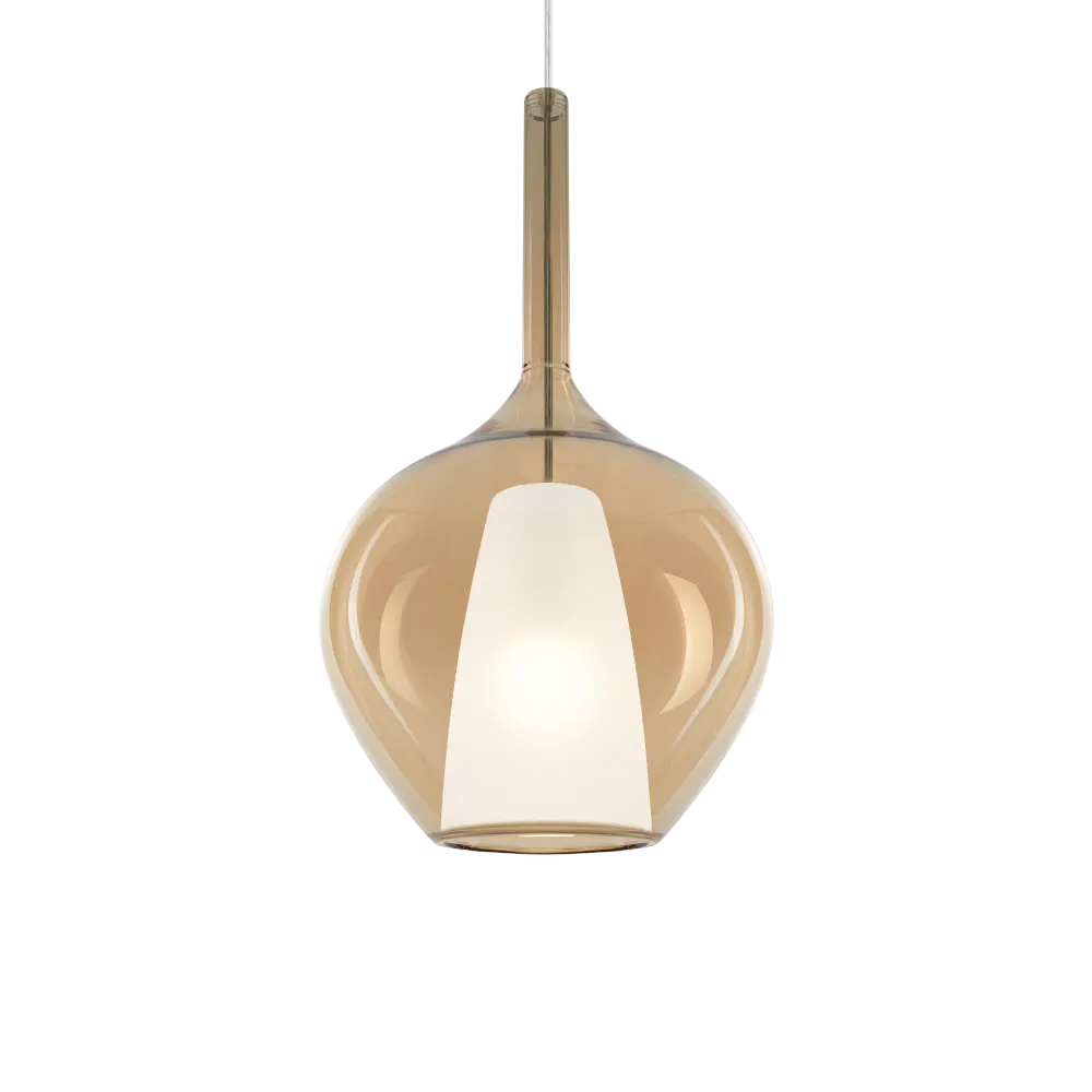 Lámpara colgante Ideal Lux Kalique ámbar 42W Ø28cm 359526