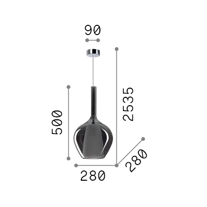 Lámpara colgante Ideal Lux Kalique ámbar 42W Ø28cm 359526