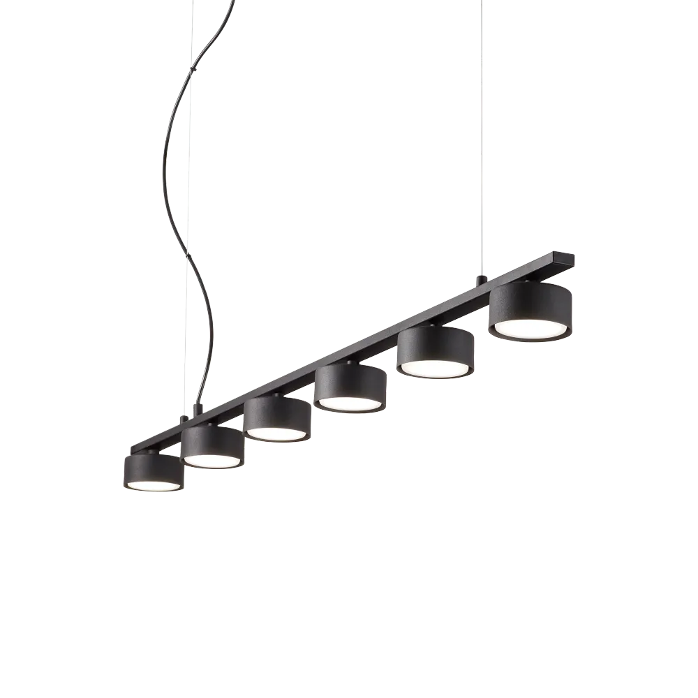 Lámpara colgante Ideal Lux Minor negro 6 luces 54W 115cm 235486